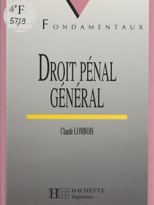 cover image of Droit pénal général